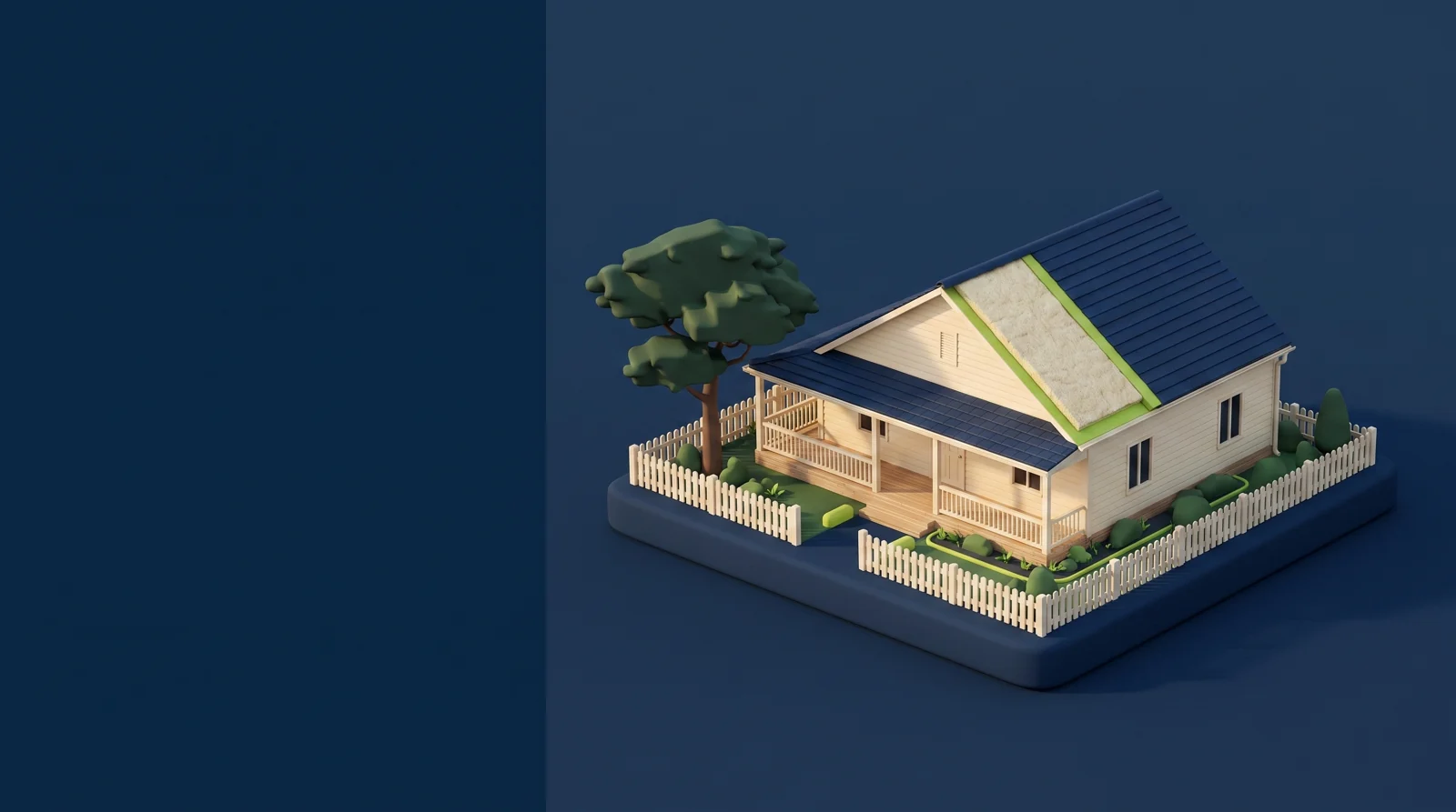 Custom neighborhood illustration for Anytime Insulation in Davie