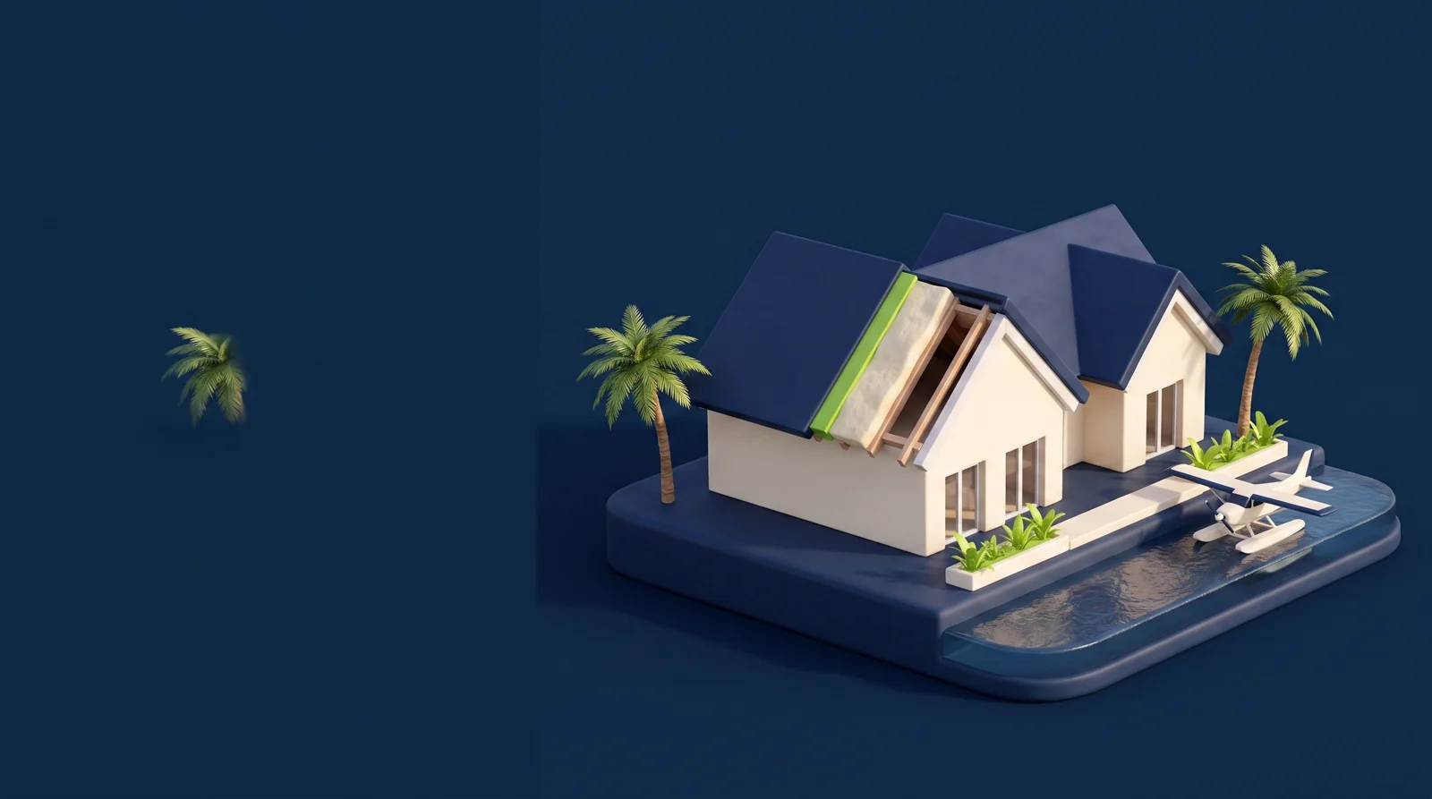 Custom neighborhood illustration for Anytime Insulation in Fort Lauderdale