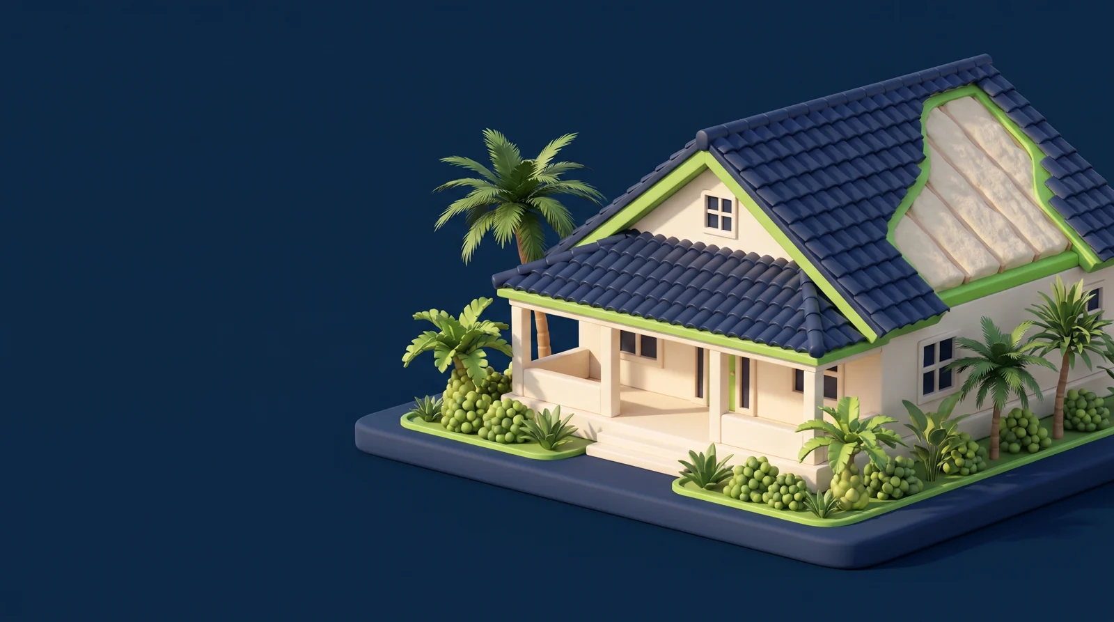 Custom neighborhood illustration for Anytime Insulation in Hollywood