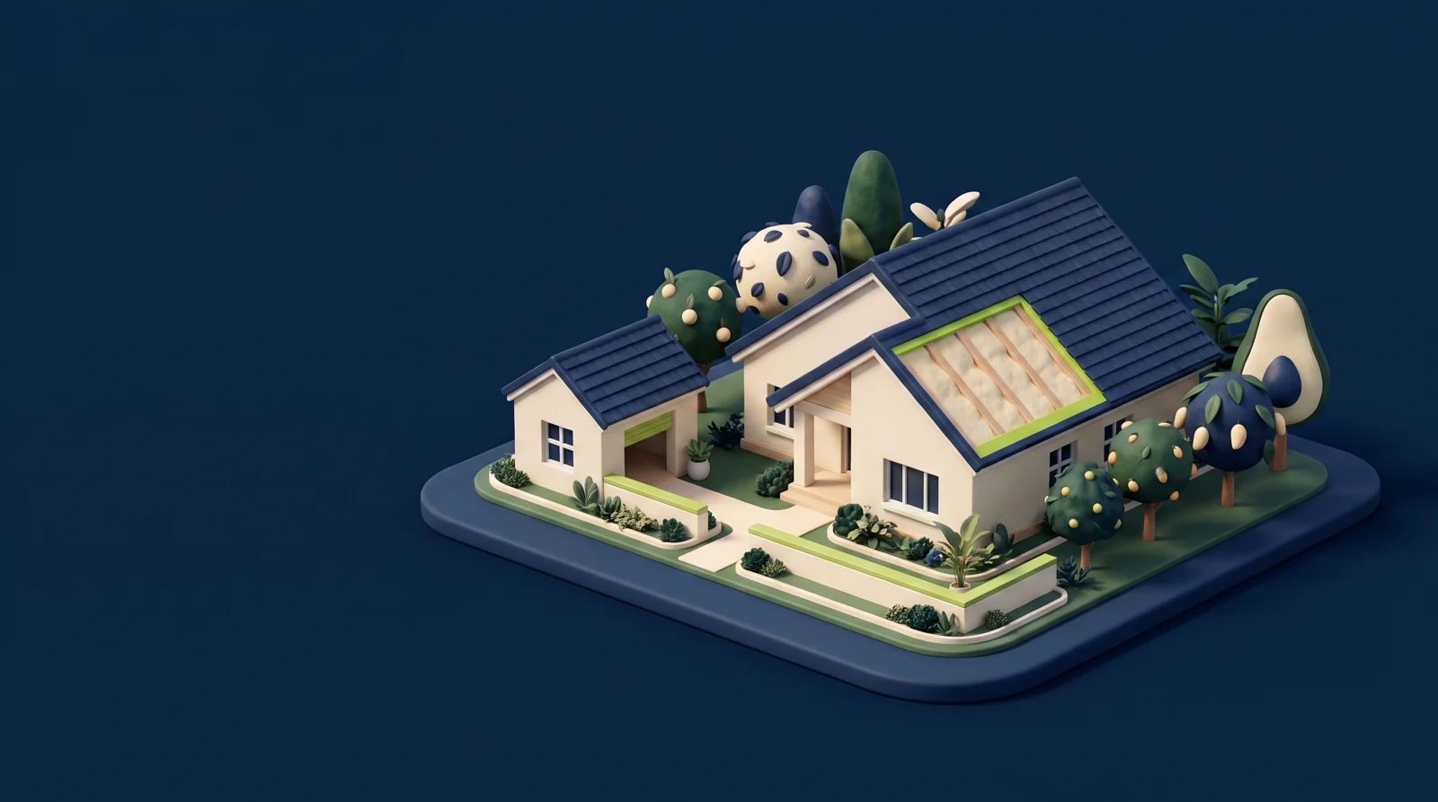 Custom neighborhood illustration for Anytime Insulation in Homestead