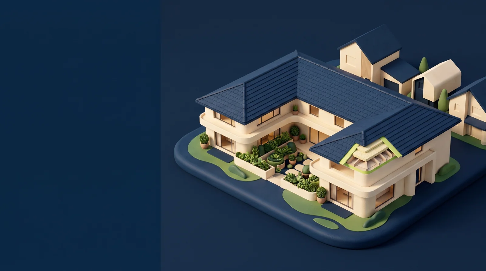 Custom neighborhood illustration for Anytime Insulation in Miramar