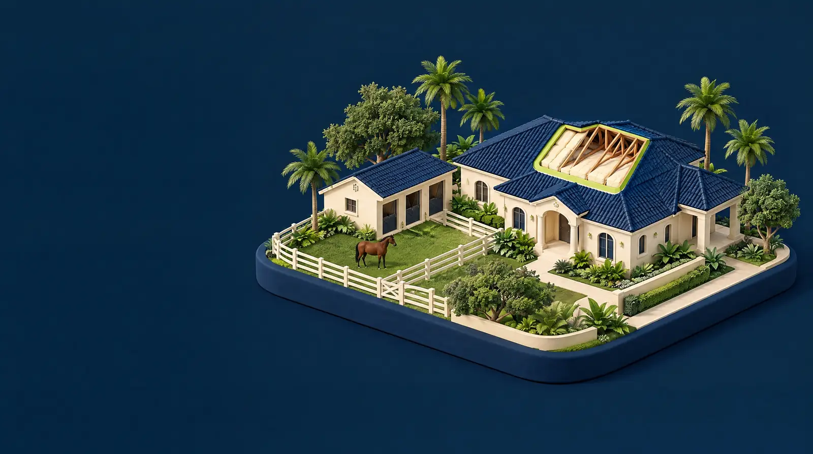 Custom neighborhood illustration for Anytime Insulation in Wellington