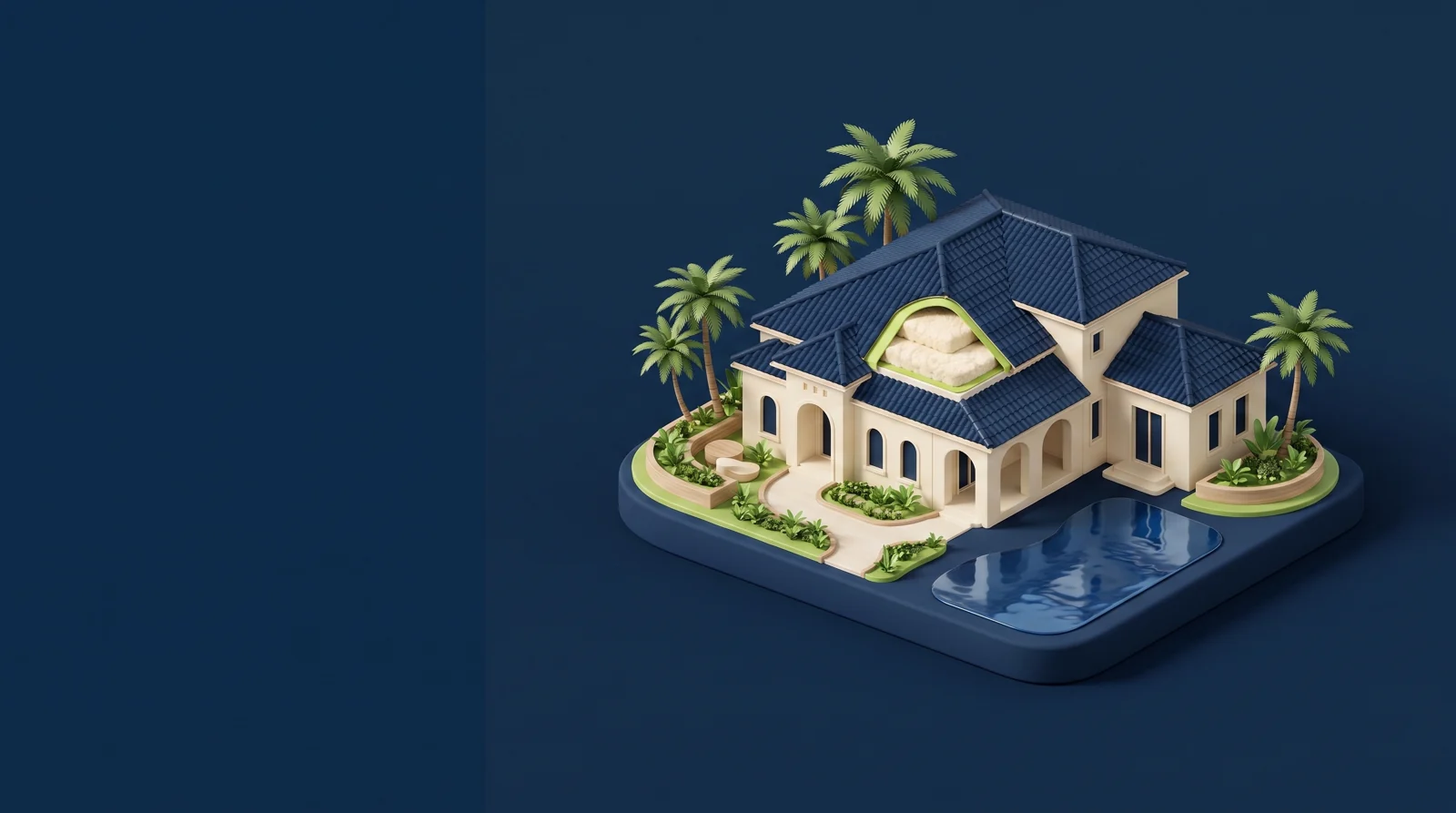 Custom neighborhood illustration for Anytime Insulation in Weston