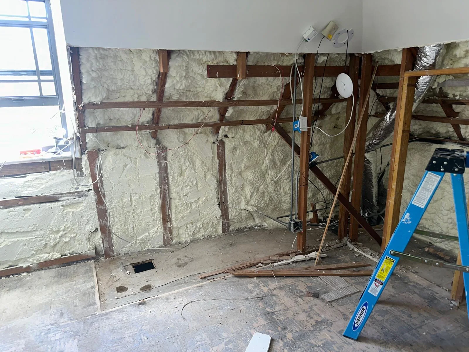 Spray foam installation