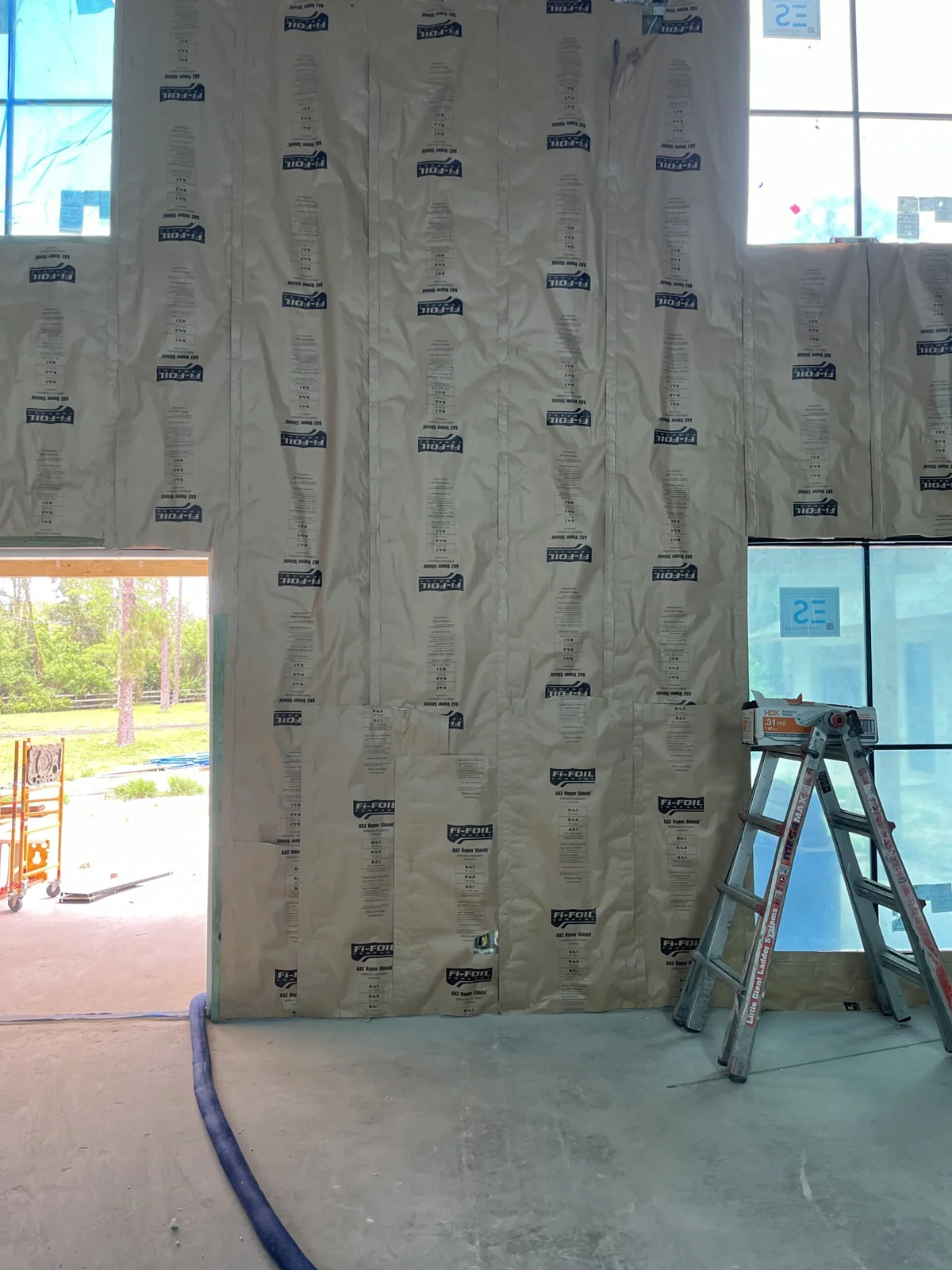 Reflective wall insulation from the Anytime project gallery.